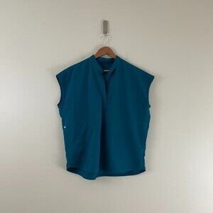 Figs Rafaela Oversized Scrub Top in Pacific Blue Size Large